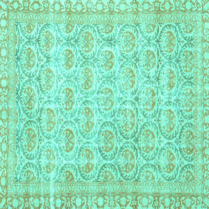 Square Persian Turquoise Traditional Rug, tr3714turq
