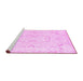 Sideview of Machine Washable Persian Pink Traditional Rug, wshtr3715pnk