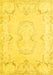 Machine Washable Persian Yellow Traditional Rug, wshtr3715yw