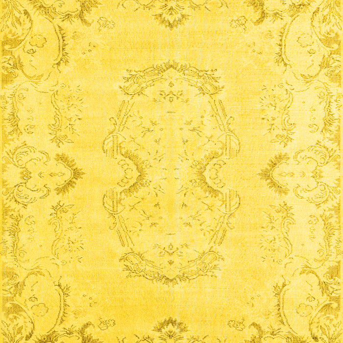 Machine Washable Persian Yellow Traditional Rug, wshtr3715yw