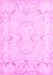 Machine Washable Persian Pink Traditional Rug, wshtr3715pnk
