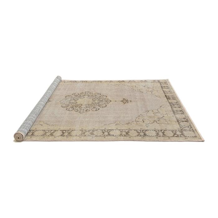 Sideview of Machine Washable Traditional Light French Beige Brown Rug, wshtr3716