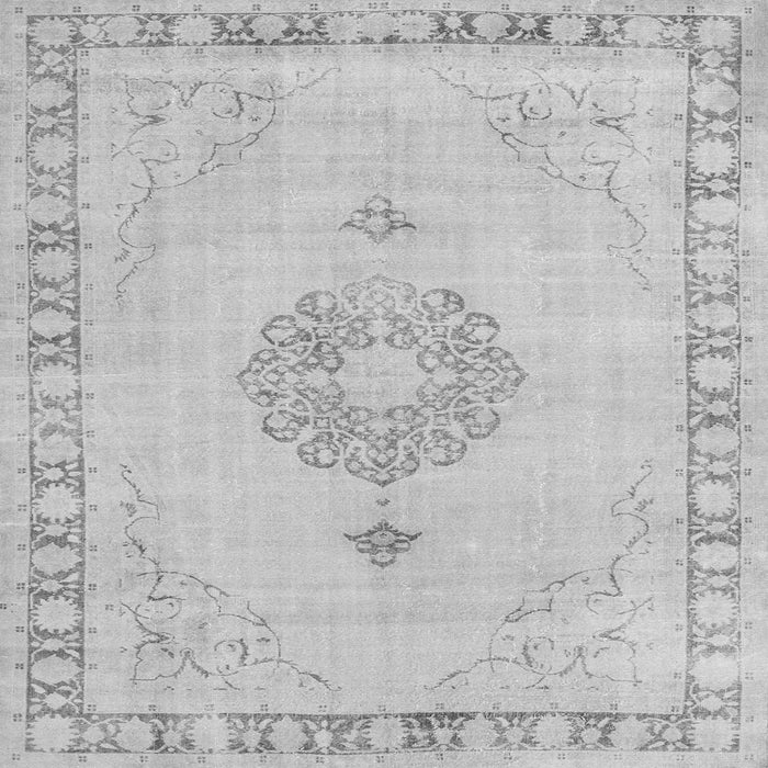 Round Machine Washable Persian Gray Traditional Rug, wshtr3716gry