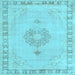 Square Persian Light Blue Traditional Rug, tr3716lblu