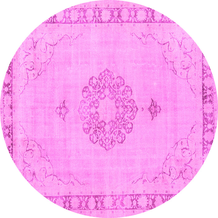 Round Persian Pink Traditional Rug, tr3716pnk