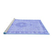 Sideview of Machine Washable Persian Blue Traditional Rug, wshtr3716blu