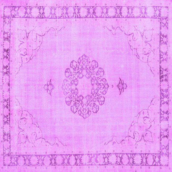 Square Machine Washable Persian Purple Traditional Area Rugs, wshtr3716pur