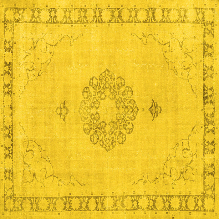 Square Persian Yellow Traditional Rug, tr3716yw