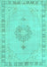 Machine Washable Persian Turquoise Traditional Area Rugs, wshtr3716turq