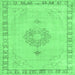 Square Persian Emerald Green Traditional Rug, tr3716emgrn