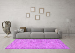 Machine Washable Persian Purple Traditional Area Rugs in a Living Room, wshtr3717pur