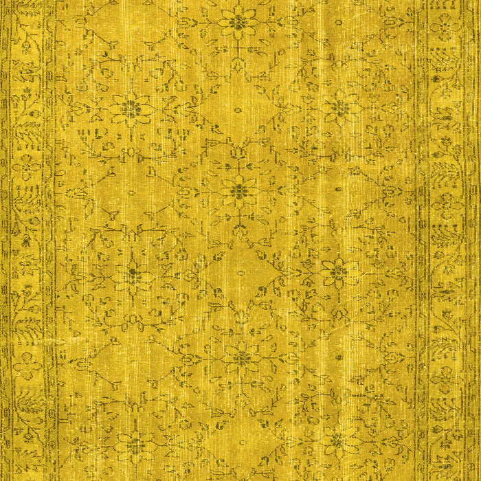 Machine Washable Persian Yellow Traditional Rug, wshtr3717yw