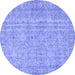Round Persian Blue Traditional Rug, tr3717blu