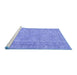 Sideview of Machine Washable Persian Blue Traditional Rug, wshtr3717blu