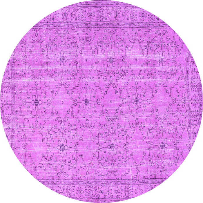 Round Persian Purple Traditional Rug, tr3717pur