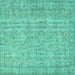 Square Persian Turquoise Traditional Rug, tr3717turq