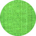 Square Persian Green Traditional Rug, tr3717grn