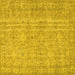 Square Machine Washable Persian Yellow Traditional Rug, wshtr3717yw