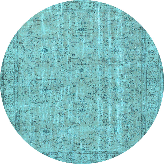 Round Persian Light Blue Traditional Rug, tr3717lblu