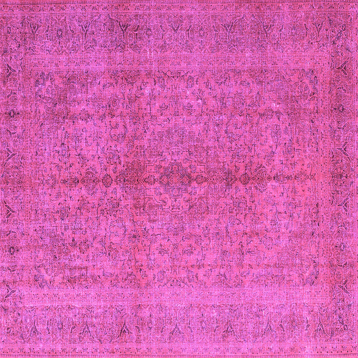Square Machine Washable Persian Purple Traditional Area Rugs, wshtr3718pur
