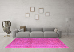 Machine Washable Persian Purple Traditional Area Rugs in a Living Room, wshtr3718pur
