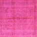 Square Persian Pink Traditional Rug, tr3718pnk