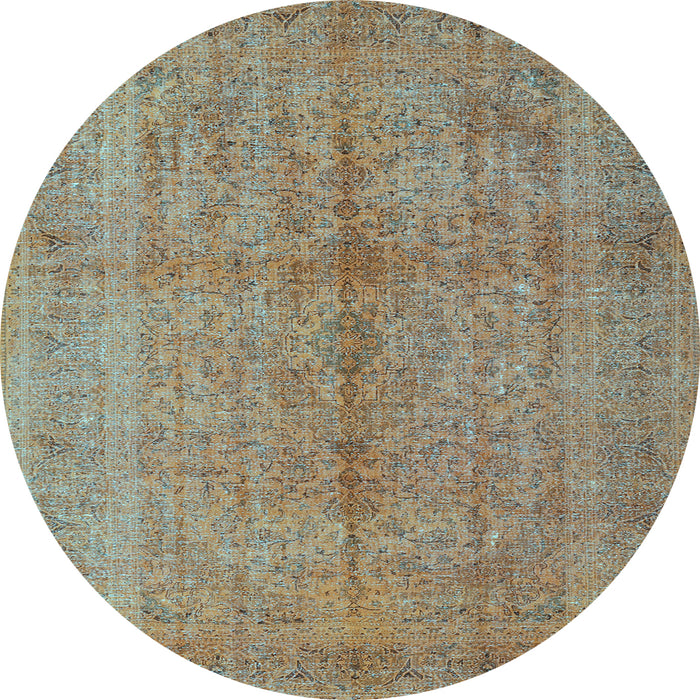 Round Persian Light Blue Traditional Rug, tr3718lblu