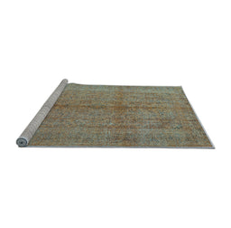 Sideview of Machine Washable Persian Light Blue Traditional Rug, wshtr3718lblu