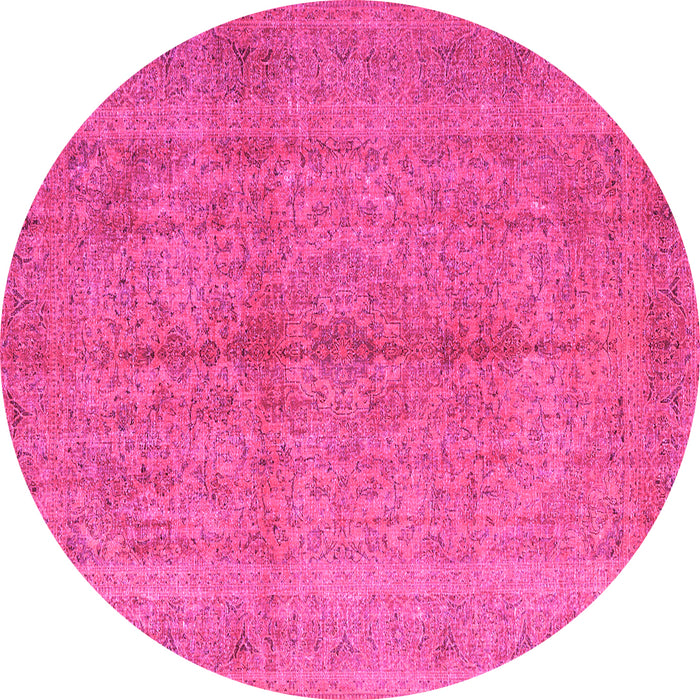 Round Persian Pink Traditional Rug, tr3718pnk