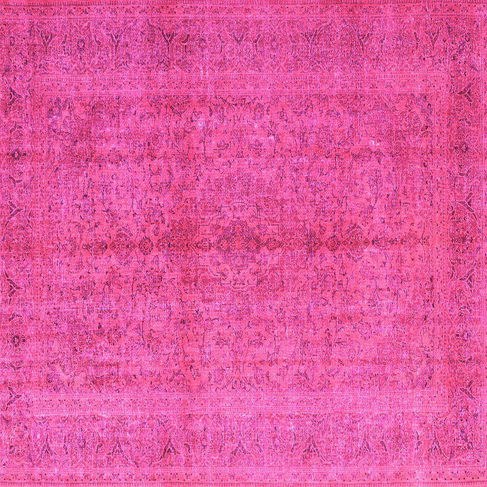 Square Machine Washable Persian Pink Traditional Rug, wshtr3718pnk