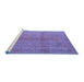 Sideview of Machine Washable Persian Blue Traditional Rug, wshtr3718blu