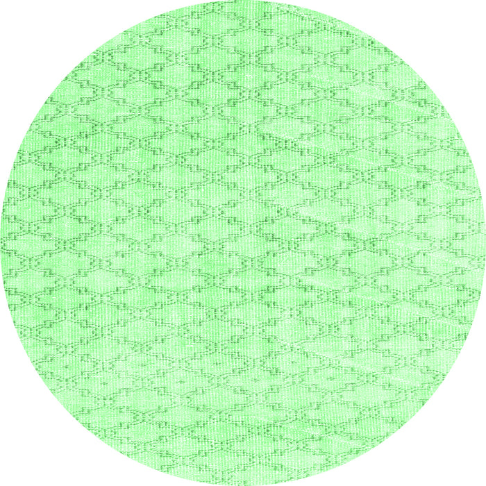 Round Machine Washable Persian Emerald Green Traditional Area Rugs, wshtr3719emgrn