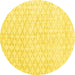 Round Machine Washable Persian Yellow Traditional Rug, wshtr3719yw