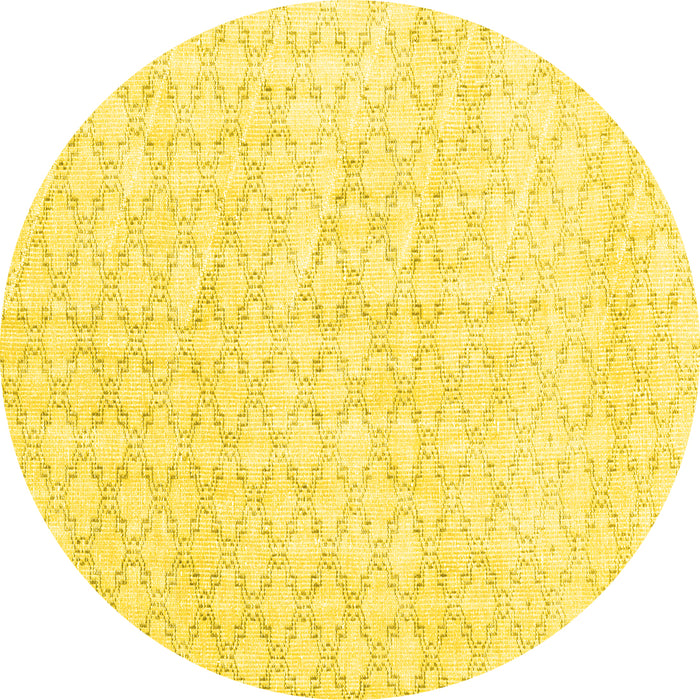 Round Persian Yellow Traditional Rug, tr3719yw