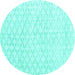 Round Persian Turquoise Traditional Rug, tr3719turq