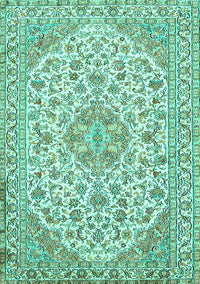 Medallion Turquoise Traditional Rug, tr371turq