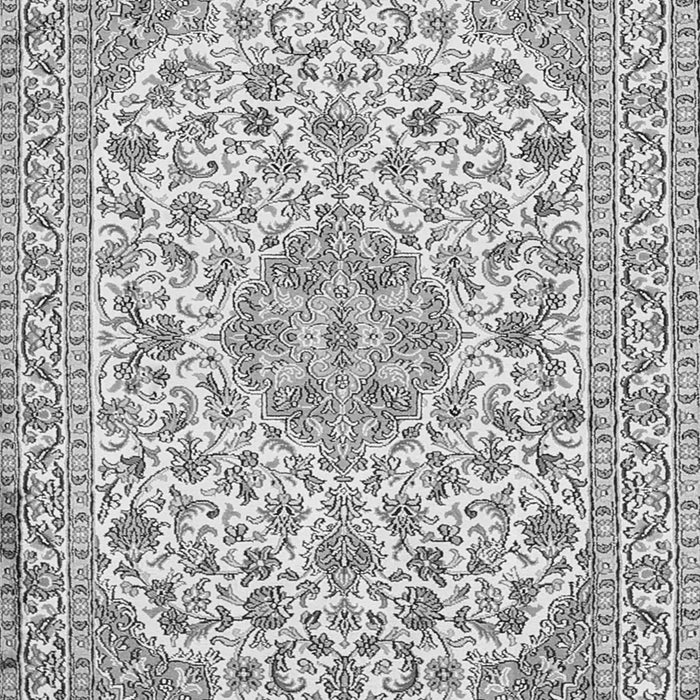 Serging Thickness of Machine Washable Medallion Gray Traditional Rug, wshtr371gry
