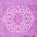 Square Medallion Purple Traditional Rug, tr371pur