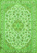 Serging Thickness of Machine Washable Medallion Green Traditional Area Rugs, wshtr371grn