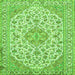 Serging Thickness of Medallion Green Traditional Rug, tr371grn