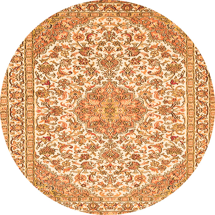 Square Medallion Orange Traditional Rug, tr371org