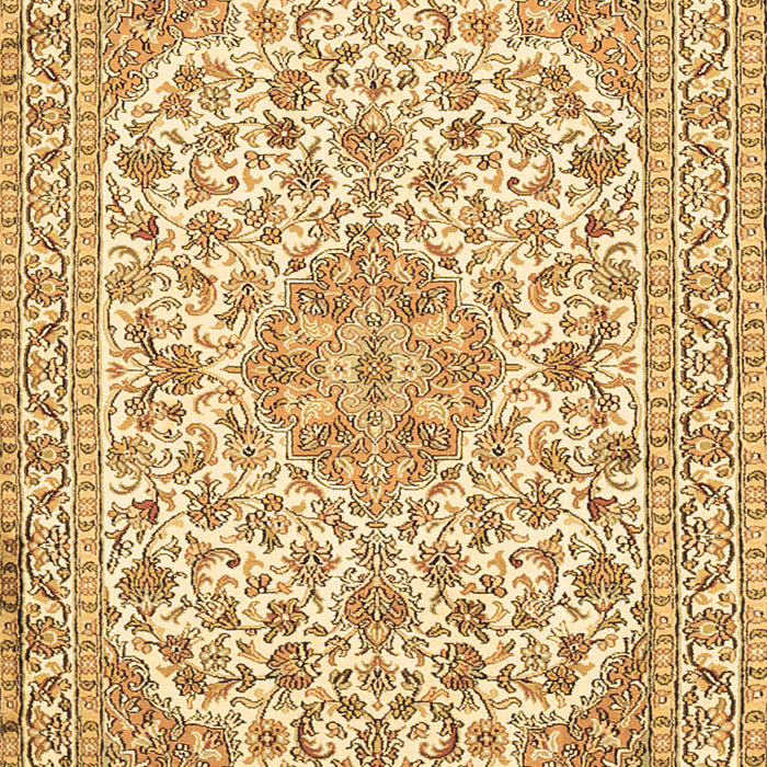 Machine Washable Medallion Brown Traditional Rug, wshtr371brn