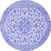 Round Medallion Blue Traditional Rug, tr371blu