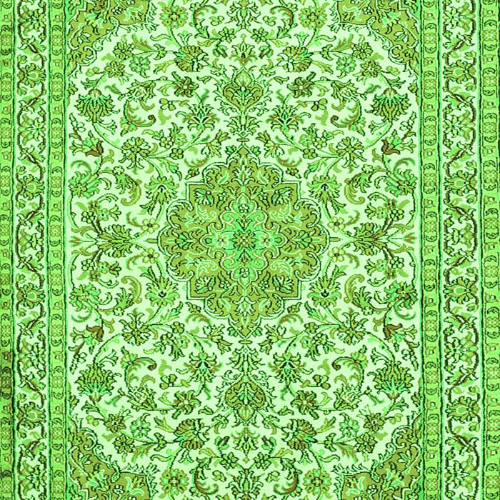 Medallion Green Traditional Rug, tr371grn