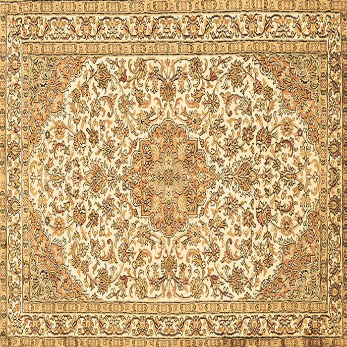Square Machine Washable Medallion Brown Traditional Rug, wshtr371brn