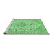 Sideview of Machine Washable Medallion Emerald Green Traditional Area Rugs, wshtr371emgrn