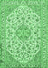 Machine Washable Medallion Emerald Green Traditional Area Rugs, wshtr371emgrn