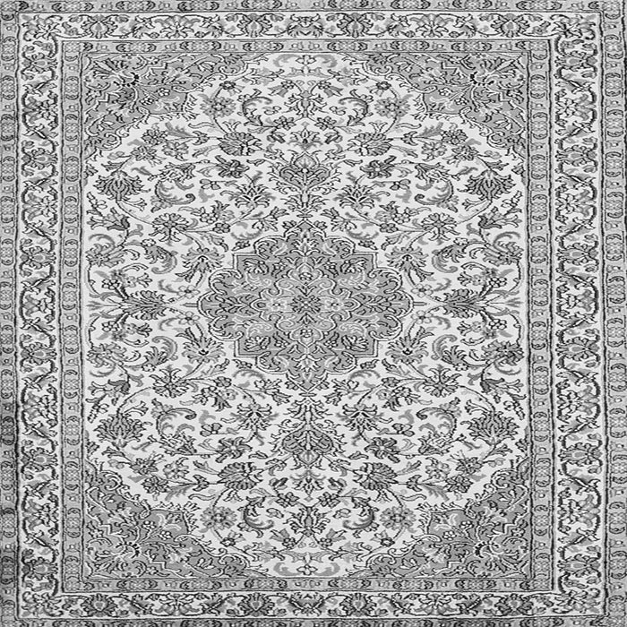 Serging Thickness of Medallion Gray Traditional Rug, tr371gry