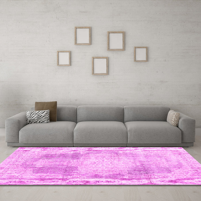 Machine Washable Persian Pink Traditional Rug in a Living Room, wshtr3720pnk