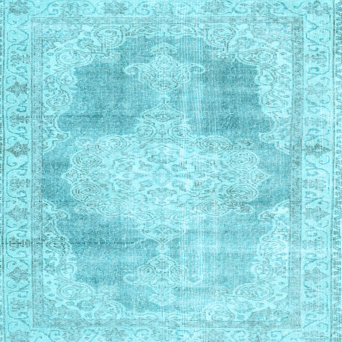 Square Machine Washable Persian Light Blue Traditional Rug, wshtr3720lblu